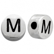 Metal-look beads letter M Antique Silver