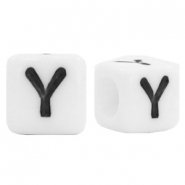 Acrylic letter beads letter Y White