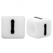 Acrylic letter beads letter I White