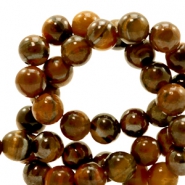 Natural stone beads Tigereye 8mm Dark Brown