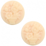 Basic cabochon cameo 20mm bouquet Light Peach-Beige