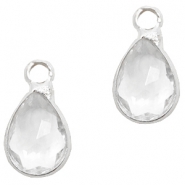 Crystal glass charms drop Crystal-Silver