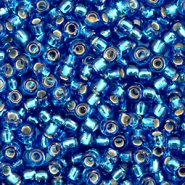 Miyuki seed beads 8/0 Silverlined Capri Blue 8-25