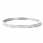 Stainless steel bracelets zebra print Silver