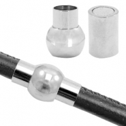 Stainless Steel findings magnetic clasp Ø6mm Antique Silver