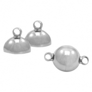 Stainless Steel findings magnetic clasp ball 10mm Antique Silver