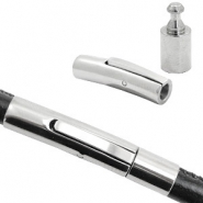 Stainless Steel findings click clasp Ø4mm Antique Silver