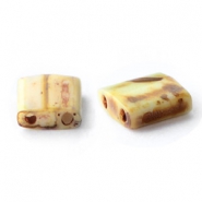 Miyuki beads tila 5x5mm Opaque Picasso Yellow TL-4512