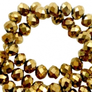Top faceted beads 3x2mm disc Gold Metallic