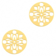 Bohemian charms round 14mm Gold