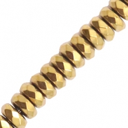 Hematite beads faceted disc Gold