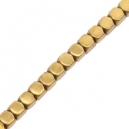 Hematite beads cube Gold