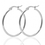 Stainless Steel earrings creole 30mm Silver