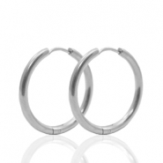 Stainless Steel earrings creole 25mm Silver