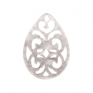 Resin pendants drop baroque 38x27mm Sand Grey