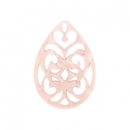 Resin pendants drop baroque 38x27mm Delicacy Rose