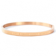 Stainless steel bracelets "LOVE LIFE AND ENJOY EVERY MOMENT" Rose Gold