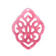 Resin pendants rhombus baroque Mellow Rose