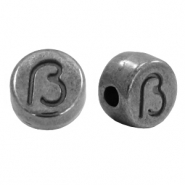 DQ European metal letter beads ß Gunmetal (nickel free)