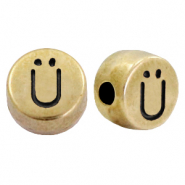 DQ European metal letter beads Ü Antique Bronze (nickel free)