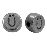 DQ European metal letter beads Ü Gunmetal (nickel free)