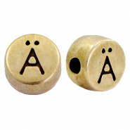 DQ European metal letter beads Ä Antique Bronze (nickel free)