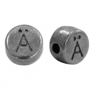 DQ European metal letter beads Ä Gunmetal (nickel free)