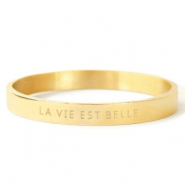Stainless steel bracelets "LA VIE EST BELLE" Gold