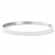 Stainless steel bracelets "LA VIE EST BELLE" Silver