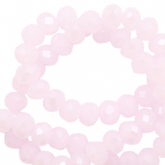 Top faceted beads 4x3mm disc Light Orchid Pink-Pearl Shine Coating