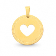 Stainless steel charms 12mm heart Mix&Match Gold