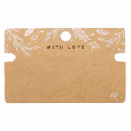 Jewellery cards 'with love' Floral Brown