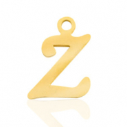 Stainless steel charms initial Z Gold