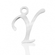 Stainless steel charms initial Y Silver