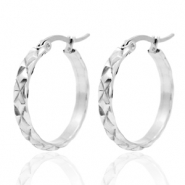 Stainless steel earrings creole 25mm Silver