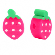 Polymer beads pink strawberry Pink-Green