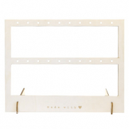 Jewellery display Bamboo two rows for earrings "made with &hearts;" Natural (natural wood colour)
