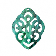 Resin pendants rhombus baroque Ocean Green
