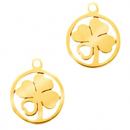 Stainless steel charms clover Gold
