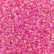 Miyuki seed beads 11/0 Hot Pink Lined Crystal AB 11-355
