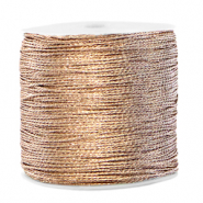 Macramé bead cord metallic 0.5mm Ivory Cream Taupe