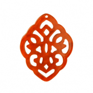 Resin pendants rhombus baroque Tangerine Tango Orange