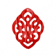 Resin pendants rhombus baroque Chilli Red