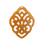 Resin pendants rhombus baroque Golden Brown