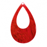 Resin pendants drop 57x36mm Chilli Red