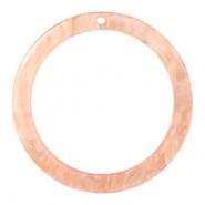 Resin pendants round 35mm Peach Pink