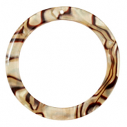 Resin pendants round 35mm Incense Beige Pearl