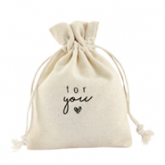 Jewellery Linen Bag "for you" Off White