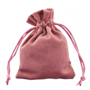 Jewellery Velvet Bag Antique Pink