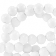 8 mm glass beads opaque Bright White